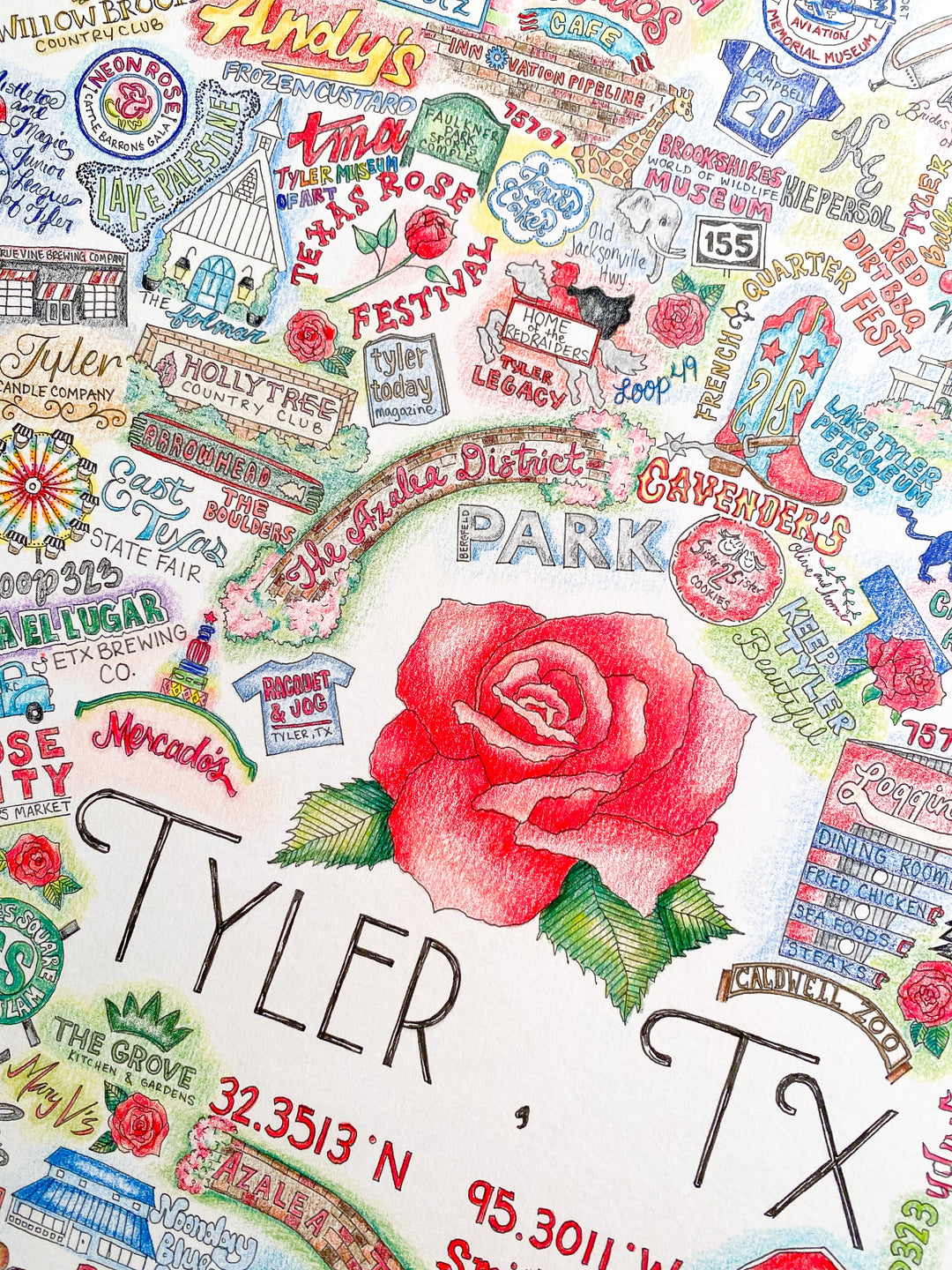 GLITTERBOXX - Hometown Print - Tyler, TX Rose City - Spinout