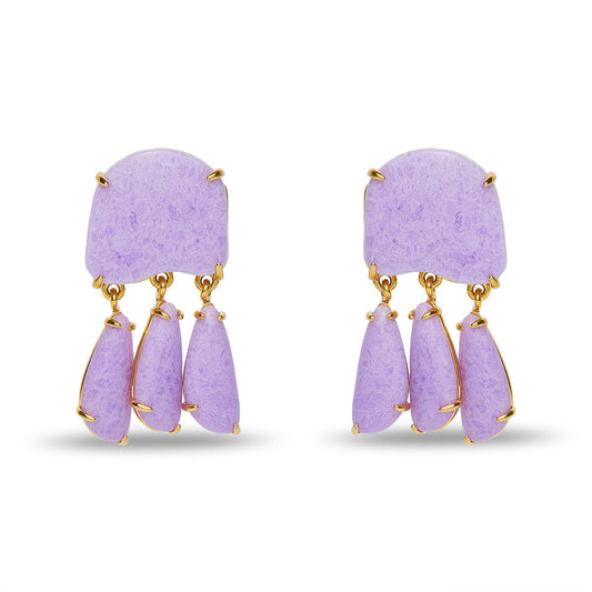 Lele Sadoughi - Pebble Fringe Earrings - Lilac