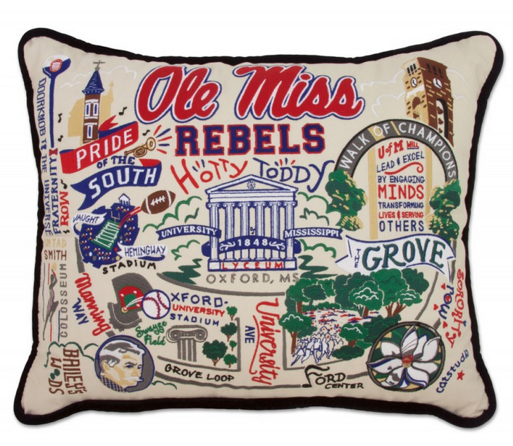 Collegiate Embroidered Pillow - Ole Miss - Spinout